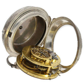 Swiss repeating coach clock decorated with Tortoiseshell Circa 1800