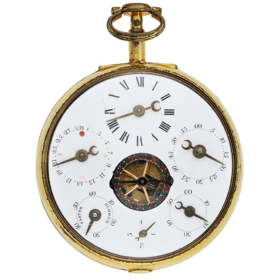 English complicated coach clock with enamel painting Circa 1790 English complicated coach clock with enamel painting Circa 1790
