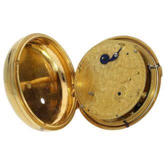 English complicated coach clock with enamel painting Circa 1790