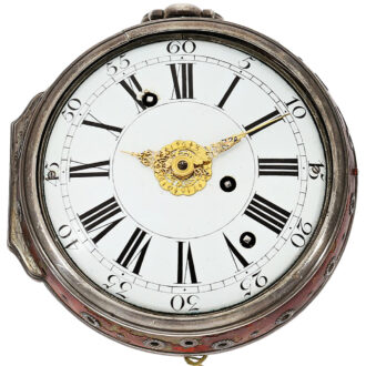 French striking and repeating silver coach clock Circa 1770