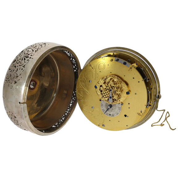French striking and repeating silver coach clock Circa 1770 French striking and repeating silver coach clock Circa 1770