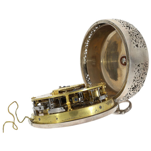 French striking and repeating silver coach clock Circa 1770 French striking and repeating silver coach clock Circa 1770