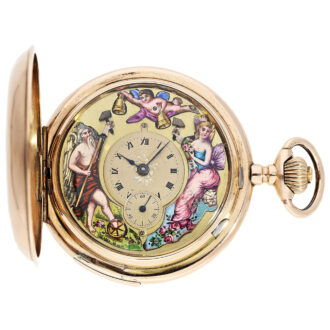 Large Swiss rose gold repeating Jacquemart automaton Circa 1900