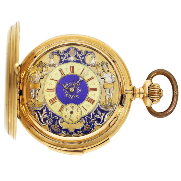 Swiss minute repeating watch with two jacquemarts Circa 1890 Swiss minute repeating watch with two jacquemarts Circa 1890