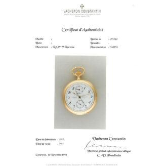 Swiss gold chronograph pocket chronometer with register Circa 1910