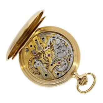 Swiss gold chronograph pocket chronometer with register Circa 1910