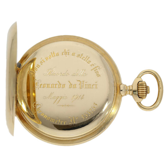 Swiss gold chronograph pocket chronometer with register Circa 1910 Swiss gold chronograph pocket chronometer with register Circa 1910
