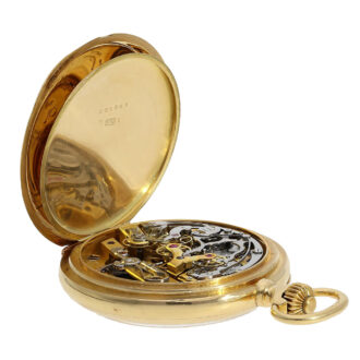 Swiss gold chronograph pocket chronometer with register Circa 1910