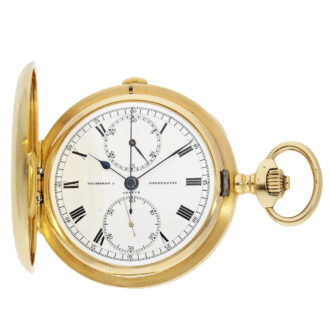 Rare Swiss gold chronometer with chronograph Circa 1911 Rare Swiss gold chronometer with chronograph Circa 1911