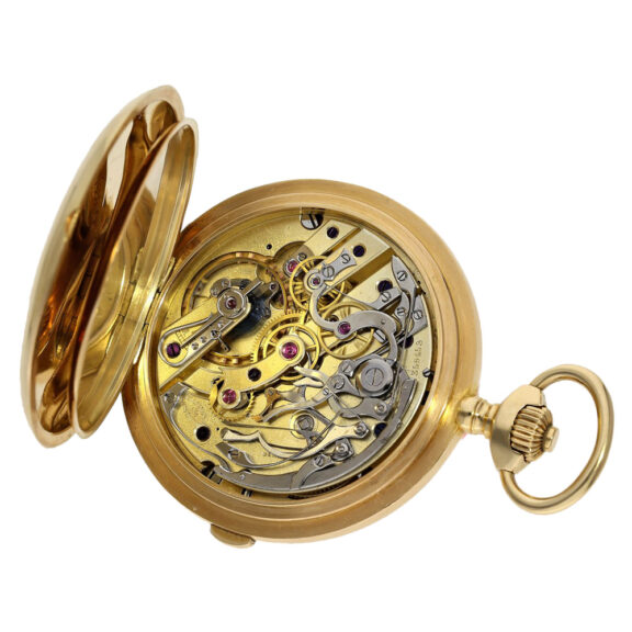 Rare Swiss gold chronometer with chronograph Circa 1911 Rare Swiss gold chronometer with chronograph Circa 1911