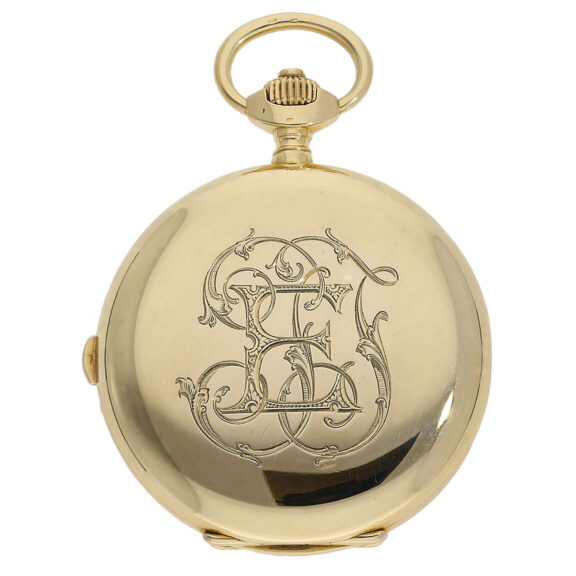 Rare Swiss gold chronometer with chronograph Circa 1911 Rare Swiss gold chronometer with chronograph Circa 1911