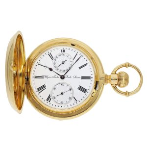 Swiss 18K gold hunting cased chronometer with date Circa 1880
