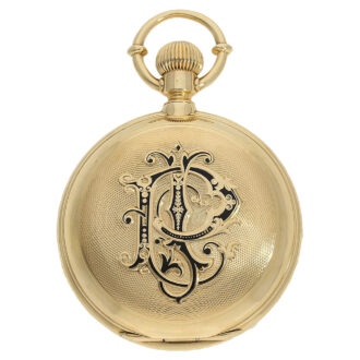 Swiss 18K gold hunting cased chronometer with date Circa 1880