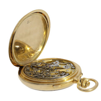 Swiss gold split-seconds chronograph pocket watch Circa 1920