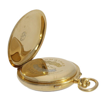 Swiss gold split-seconds chronograph pocket watch Circa 1920