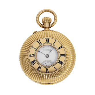 German rare decorated gold half-hunting cased watch Circa 1883