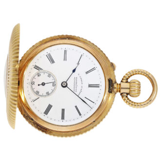 German rare decorated gold half-hunting cased watch Circa 1883