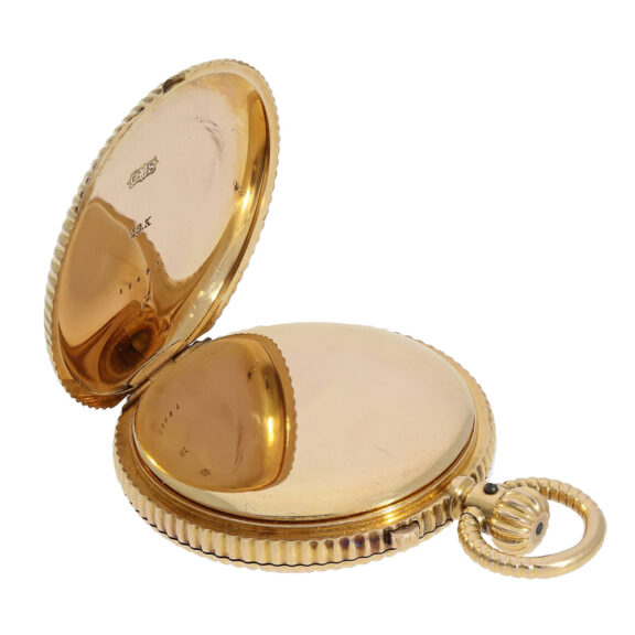 German rare decorated gold half-hunting cased watch Circa 1883 German rare decorated gold half-hunting cased watch Circa 1883