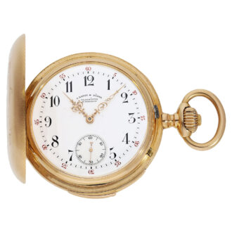 German pink gold hunting cased repeating watch Circa 1889