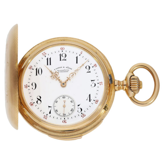 German pink gold hunting cased repeating watch Circa 1889 German pink gold hunting cased repeating watch Circa 1889