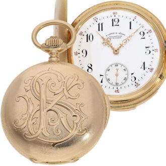 German pink gold hunting cased repeating watch Circa 1889