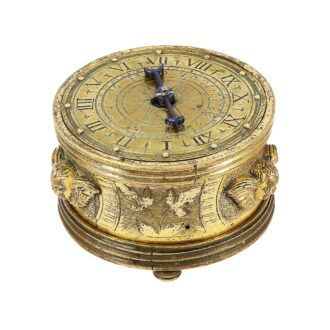 Small one-handed Renaissance drum-shaped clock Circa 1580