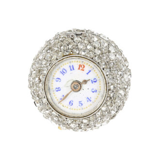 Swiss Art Nouveau Boule de Genève set with diamonds Circa 1900
