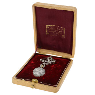French gold miniature diamond-set pendant watch Circa 1910
