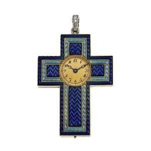 French gold and diamond set cruciform watch Circa 1910