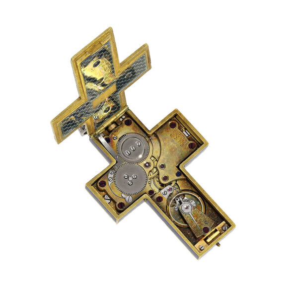 French gold and diamond set cruciform watch Circa 1910 French gold and diamond set cruciform watch Circa 1910