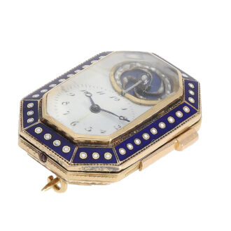 Swiss quarter repeating octagonal brooch watch Circa 1810