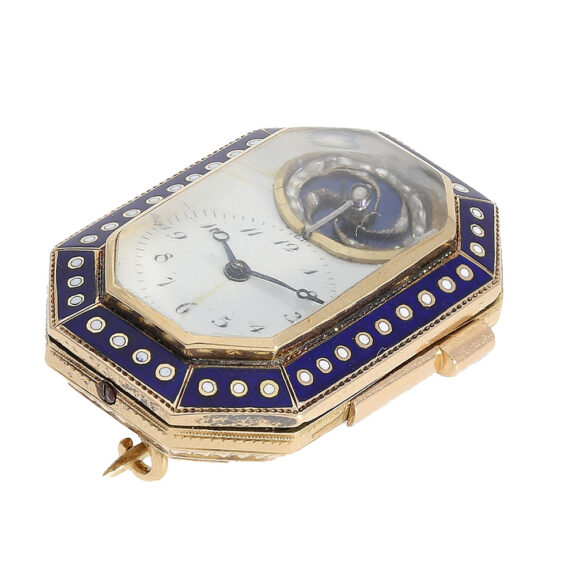 Swiss quarter repeating octagonal brooch watch Circa 1810 Swiss quarter repeating octagonal brooch watch Circa 1810