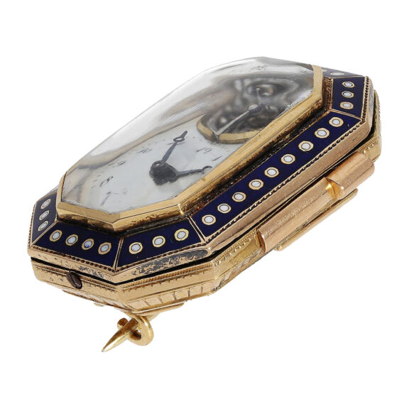 Swiss quarter repeating octagonal brooch watch Circa 1810 Swiss quarter repeating octagonal brooch watch Circa 1810