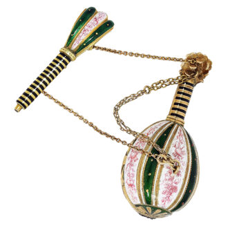 Swiss gold and enamel mandolin form watch Circa 1800
