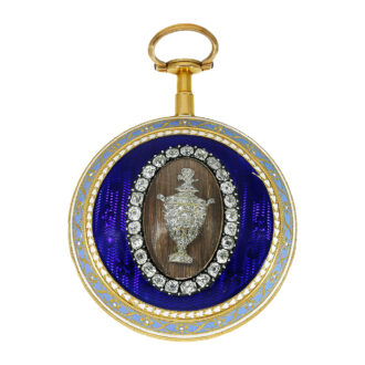 English gold, enamel and diamond-set pocket watch Circa 1790