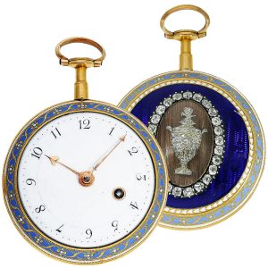 English gold, enamel and diamond-set pocket watch Circa 1790