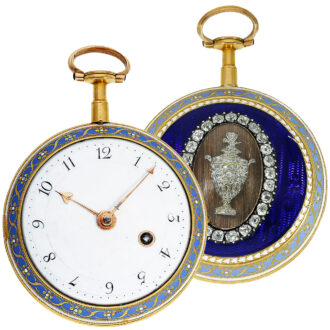 English gold, enamel and diamond-set pocket watch Circa 1790