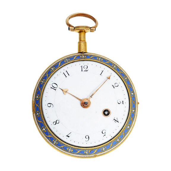 English gold, enamel and diamond-set pocket watch Circa 1790 English gold, enamel and diamond-set pocket watch Circa 1790