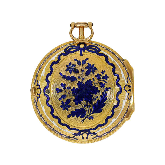 English 18K gold and enamel watch with chatelaine Circa 1750 English 18K gold and enamel watch with chatelaine Circa 1750