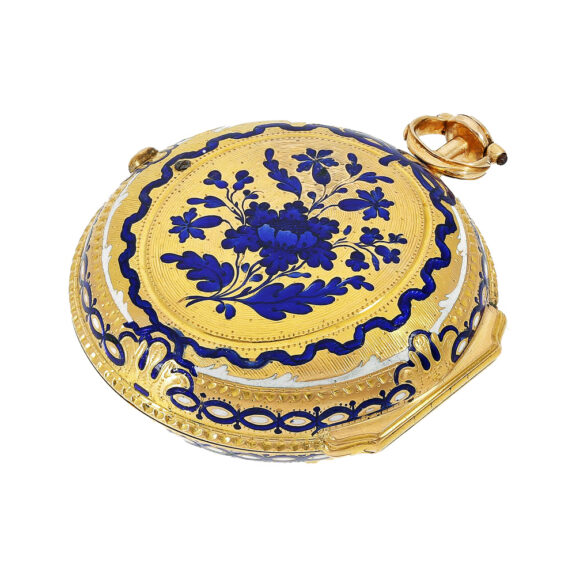 English 18K gold and enamel watch with chatelaine Circa 1750 English 18K gold and enamel watch with chatelaine Circa 1750