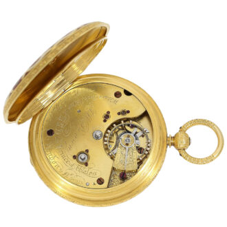 English gold and enamel watch with five time zones Circa 1869