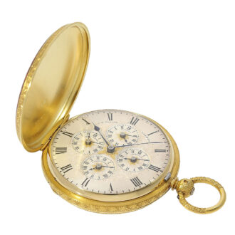 English gold and enamel watch with five time zones Circa 1869