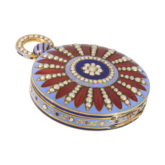 Swiss gold and enamel watch for the Chinese market Circa 1820 Swiss gold and enamel watch for the Chinese market Circa 1820