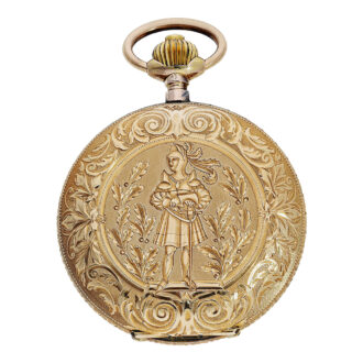 Swiss 14 carat rose gold hunting cased precision watch Circa 1900