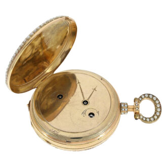 Swiss gold and enamel repeating musical pocket watch Circa 1870