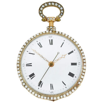 Swiss gold and enamel repeating musical pocket watch Circa 1870