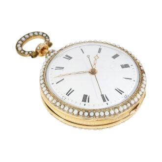 Swiss gold and enamel repeating musical pocket watch Circa 1870