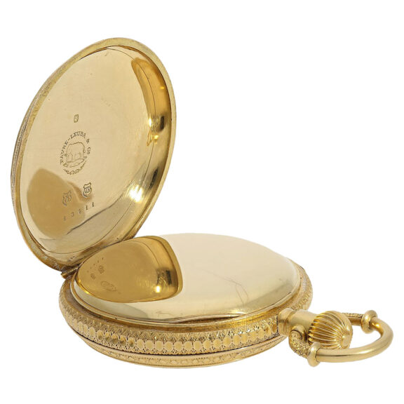 Swiss gold quarter repeating lever with automaton Circa 1880 Swiss gold quarter repeating lever with automaton Circa 1880