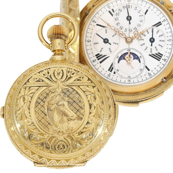 Swiss complicated astronomical repeating chronograph Circa 1890