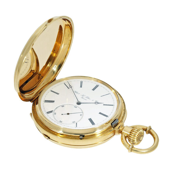 Swiss gold hunting cased detent chronometer Circa 1875 Swiss gold hunting cased detent chronometer Circa 1875